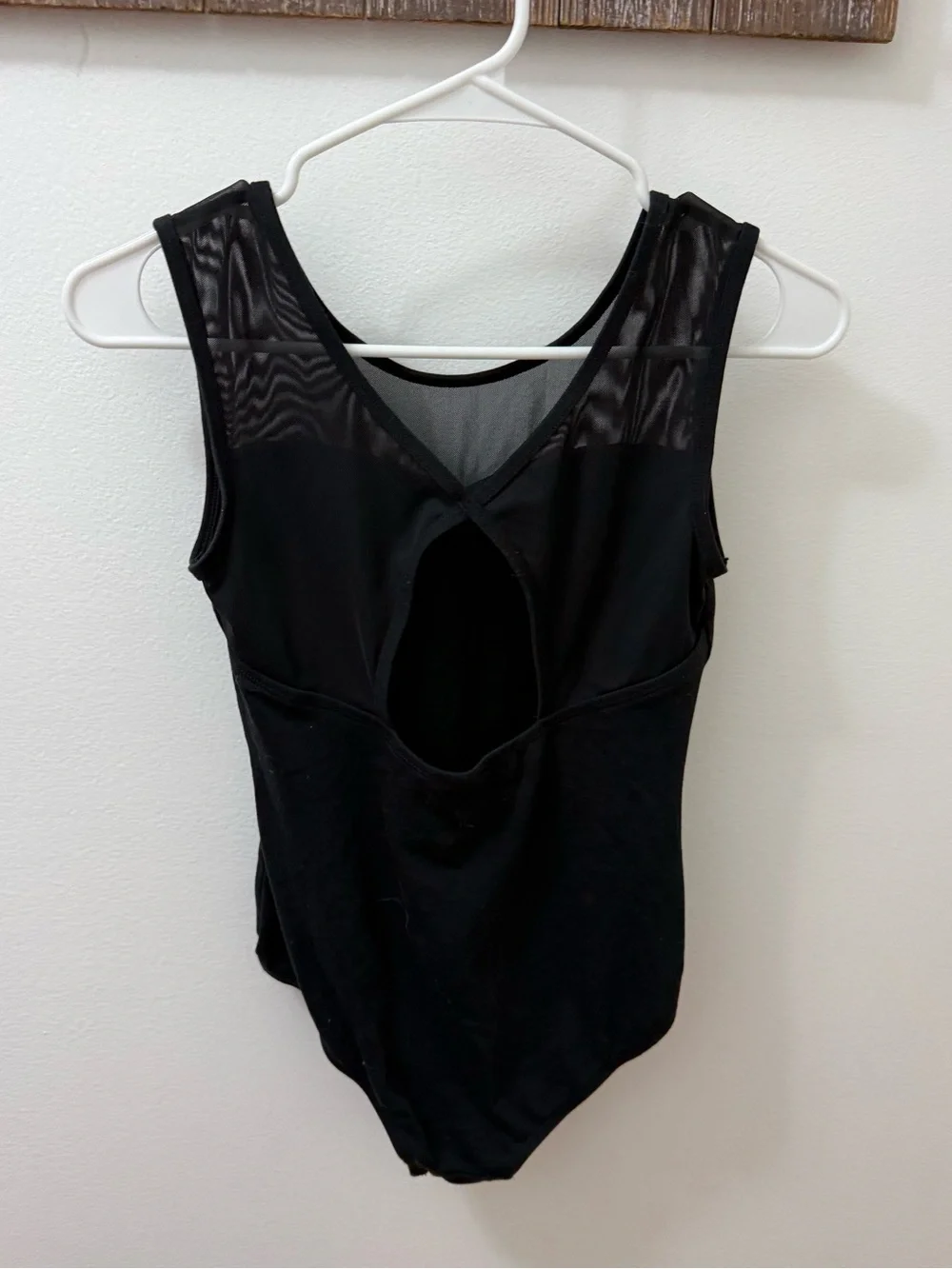Cat & Jack XL 14-16. Black Mesh Panel Studded Leotard
